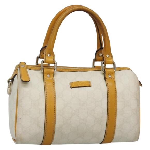 GUCCI GG Supreme Hand Bag Pvc White Gold - Picture 1 of 16